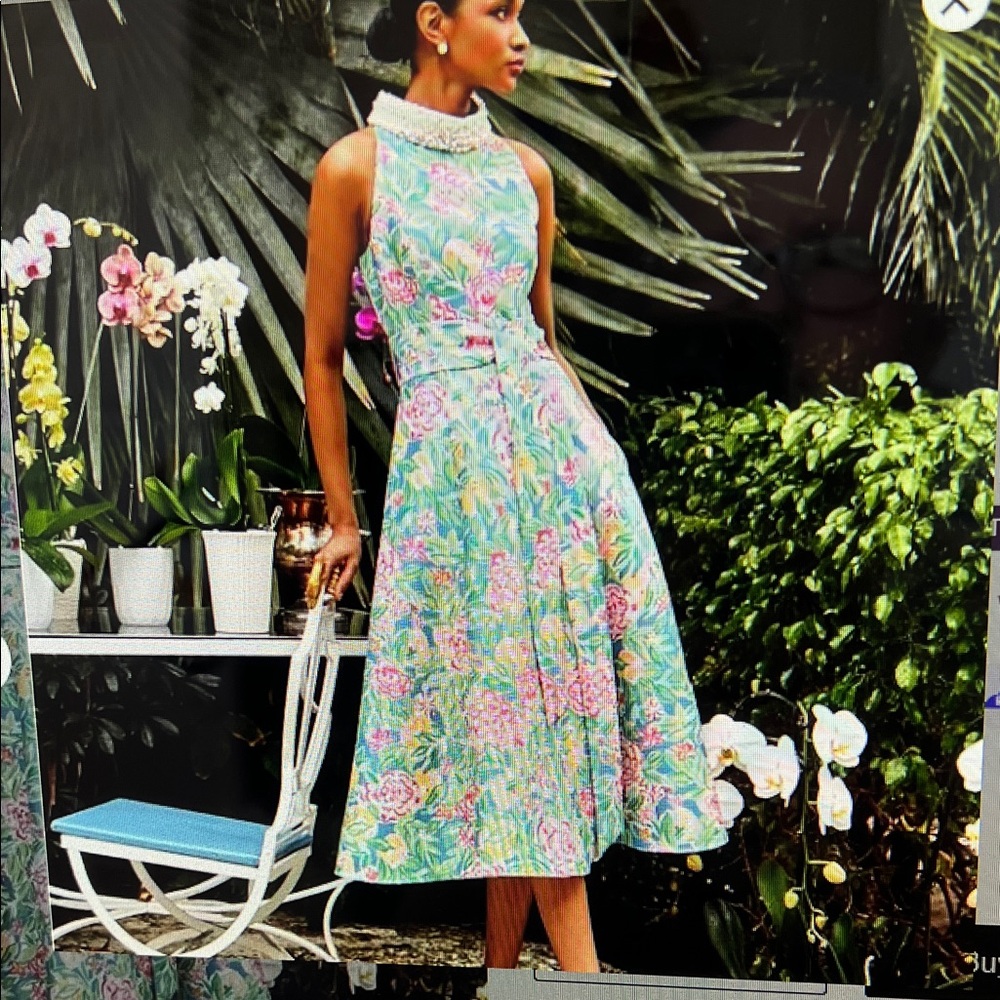 Lilly Pulitzer Badgley Mischa Willa Halter in Multi Grove Gardens size 10